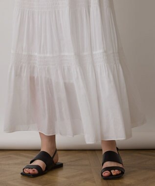 GRACE CONTINENTAL ティアードマキシカフタンワンピース ホワイト