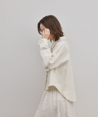 GRACE CONTINENTAL パール釦ピグメントシャツ キナリ