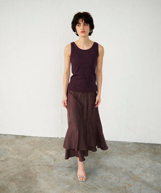 GRACE CONTINENTAL イレギュラーヘムスカート ブラウン