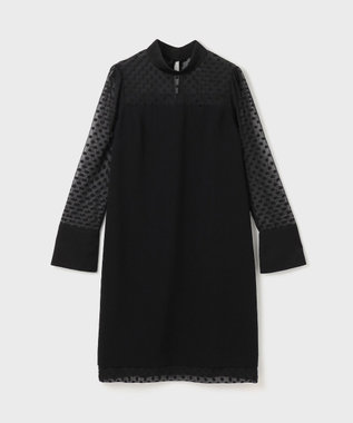 GRACE CONTINENTAL シアージャガード切替ドレス ブラック