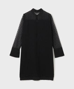 GRACE CONTINENTAL シアージャガード切替ドレス ブラック