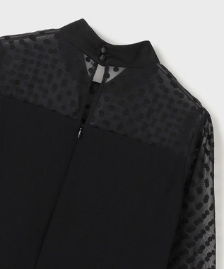 GRACE CONTINENTAL シアージャガード切替ドレス ブラック