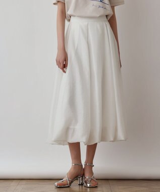GRACE CONTINENTAL バルーンシアースカート ホワイト