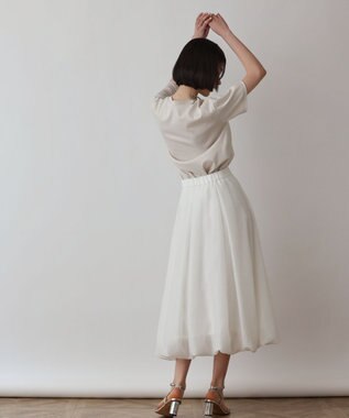 GRACE CONTINENTAL バルーンシアースカート ホワイト