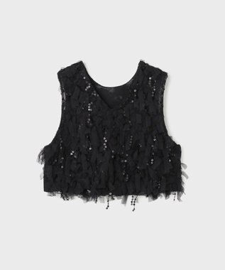 GRACE CONTINENTAL フリンジベスト ブラック