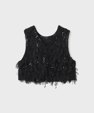 GRACE CONTINENTAL フリンジベスト ブラック