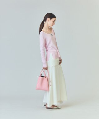 GRACE CONTINENTAL ミラノリブロングスカート ホワイト