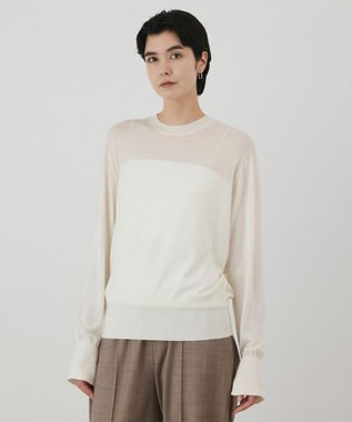 GRACE CONTINENTAL ウールシルククルーニットトップス