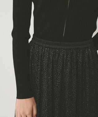 GRACE CONTINENTAL ラメチュールギャザースカート ブラック