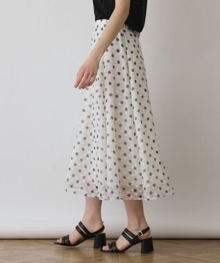 GRACE CONTINENTAL ドットオパールスカート ホワイト