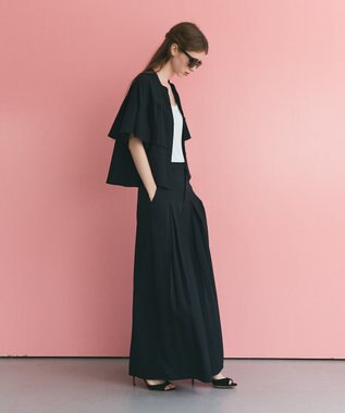 GRACE CONTINENTAL ボックスプリーツパンツ ブラック
