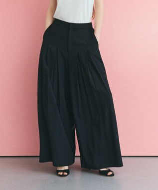 GRACE CONTINENTAL ボックスプリーツパンツ ブラック