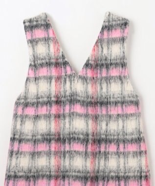 GRACE CONTINENTAL シャギーチェックジャンパースカート ピンク