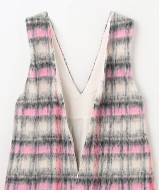 GRACE CONTINENTAL シャギーチェックジャンパースカート ピンク