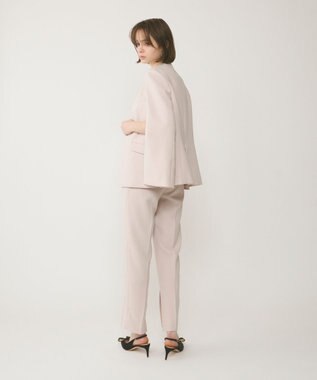 GRACE CONTINENTAL ダブルクロスノーカラージャケット ベージュ