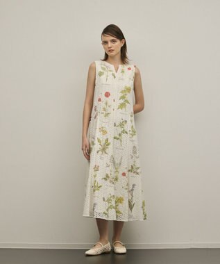 GRACE CONTINENTAL カットワークプリントワンピース