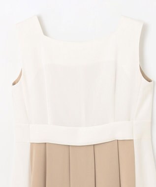 GRACE CONTINENTAL ラインバイカラードレス ベージュ