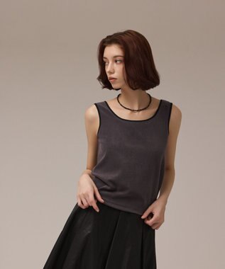 GRACE CONTINENTAL ルーズパーカーsetトップ チャコール