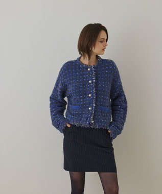 2022aw GRACE CONTINENTAL ループヤーンニットカーディガン フィルムヤーンニットカーディガン / GRACE CONTINENTAL | GRACE
