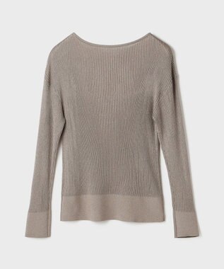 GRACE CONTINENTAL ラメリブクルーニットトップ グレー