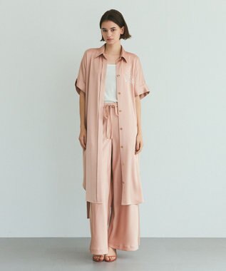 Qung 正規品 新品タグ付き ホワイト シャツワンピース サテン