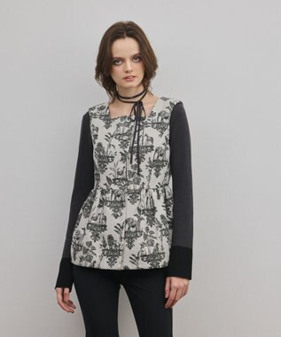 GRACE CONTINENTAL アニマルジャガードペプラムベスト