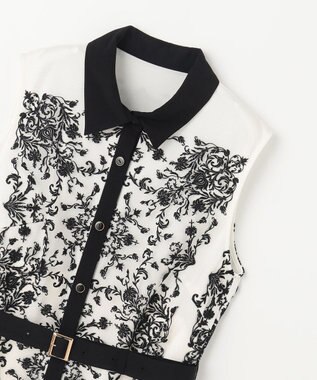 GRACE CONTINENTAL 刺繍フレアドレス キナリ