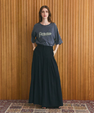 GRACE CONTINENTAL ボックスプリーツパンツ ブラック