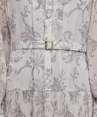 GRACE CONTINENTAL 【オンラインストア・梅田阪急店限定】フラワープリントプリーツワンピース グレー