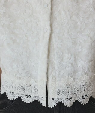 GRACE CONTINENTAL フラワー刺繍ニットカーディガン ホワイト