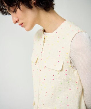 GRACE CONTINENTAL ネオンドットジャガードワンピース キナリ