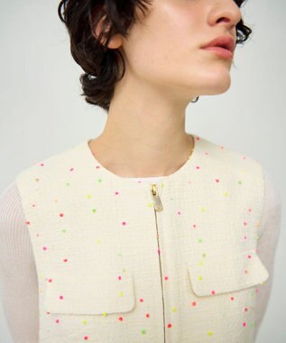 GRACE CONTINENTAL ネオンドットジャガードワンピース キナリ