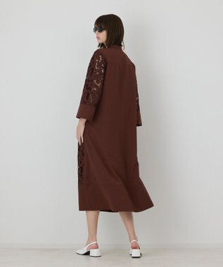 GRACE CONTINENTAL カットワークAラインワンピース ブラウン
