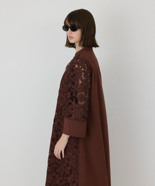 GRACE CONTINENTAL カットワークAラインワンピース ブラウン