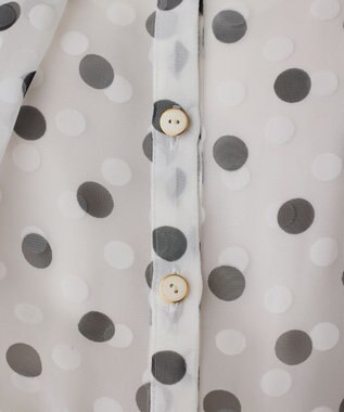 GRACE CONTINENTAL ドットオパールボウタイノースリーブ ホワイト