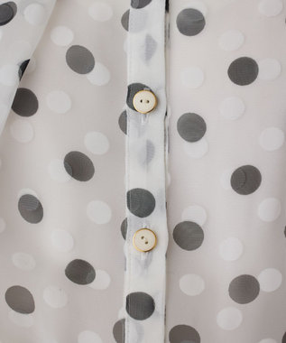 GRACE CONTINENTAL ドットオパールボウタイノースリーブ ホワイト