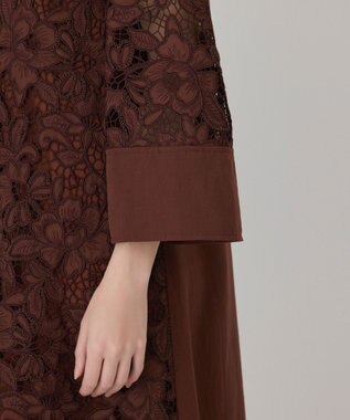 GRACE CONTINENTAL カットワークAラインワンピース ブラウン