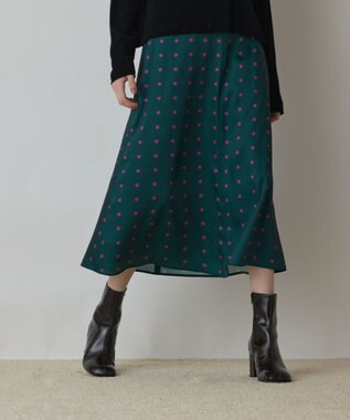 GRACE CONTINENTAL ドットスカート グリーン