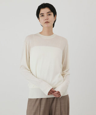 GRACE CONTINENTAL ウールシルククルーニットトップス キナリ