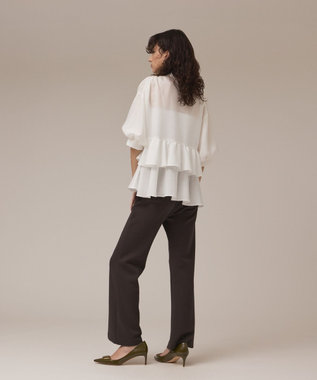 GRACE CONTINENTAL フレアカットパンツ チャコール