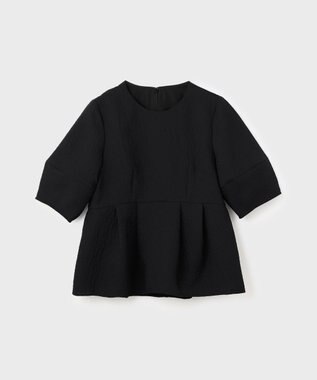 GRACE CONTINENTAL オーガンジージャガードトップ ブラック