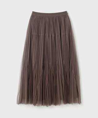 GRACE CONTINENTAL チュールマチプリーツスカート ブラウン