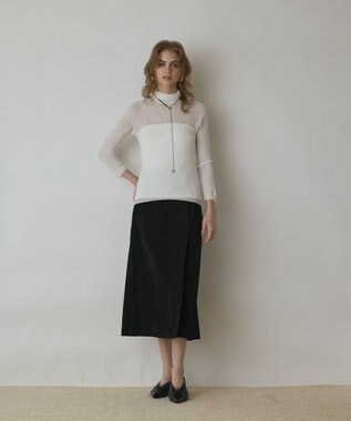 GRACE CONTINENTAL シアーリブニットトップ キナリ