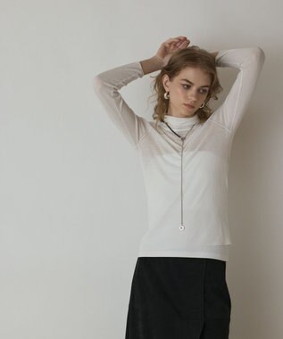 GRACE CONTINENTAL シアーリブニットトップ キナリ