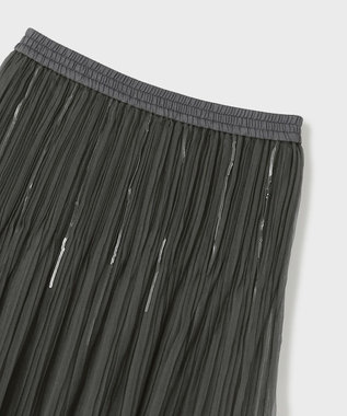 GRACE CONTINENTAL オーガンスパンコールスカート グレー