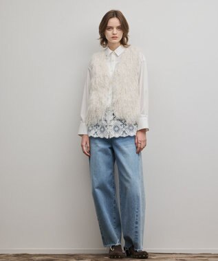 GRACE CONTINENTAL フリンジベスト ホワイト