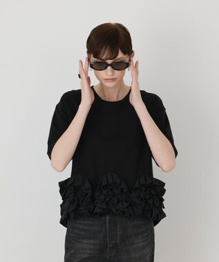 GRACE CONTINENTAL フリルヘムカットトップ ブラック