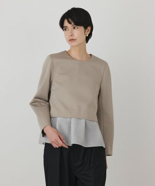 GRACE CONTINENTAL シアーフレアカットトップ ベージュ