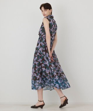 GRACE CONTINENTAL ボタニカルフラワーワンピース ブラウン