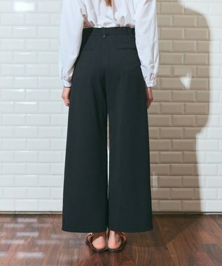 GRACE CONTINENTAL リネンタッチタックパンツ ブラック